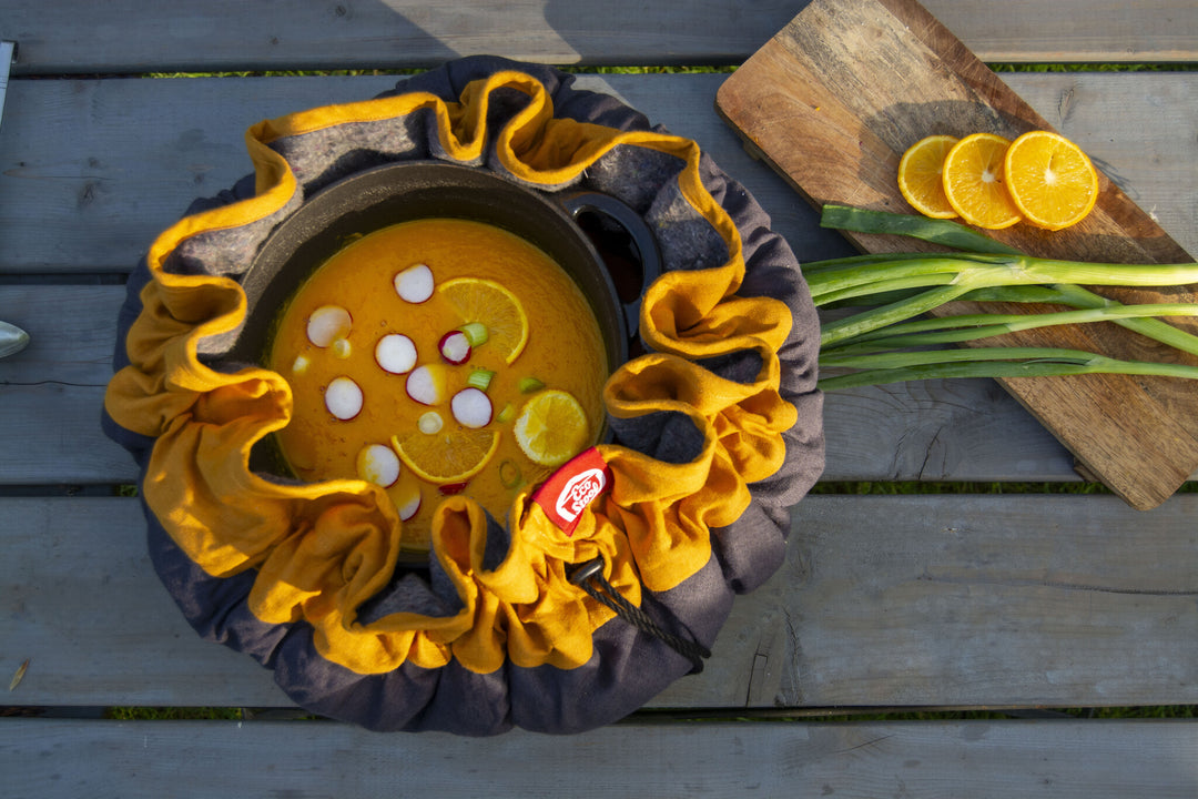 Appeltjes van Oranje soep uit de EcoStoof